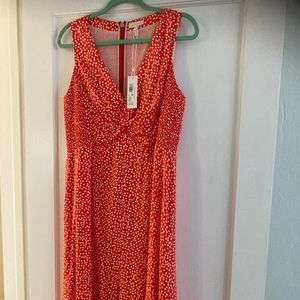 Rebecca Taylor midi dress with twist-front